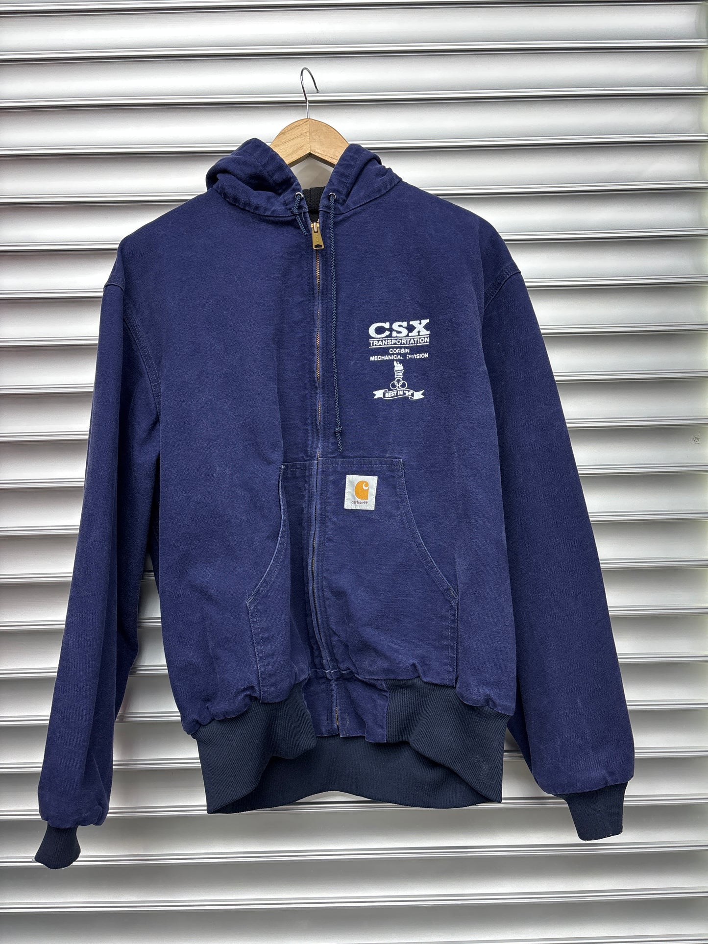 Navy Carhartt Hooded Jacket - M