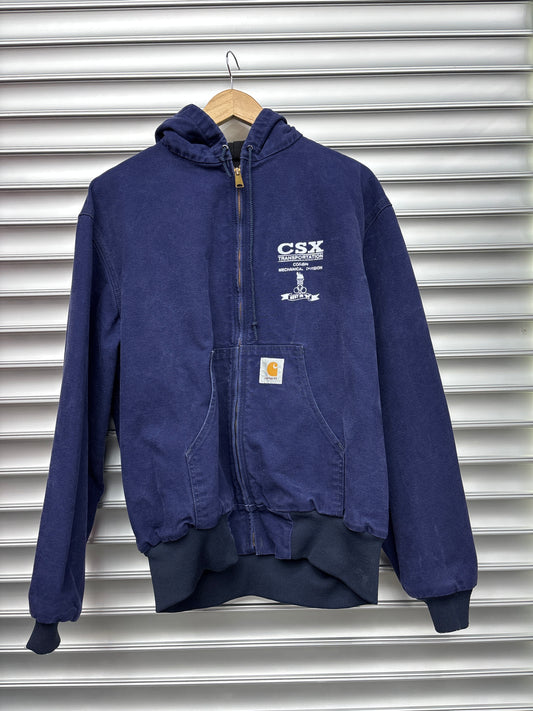 Navy Carhartt Hooded Jacket - M