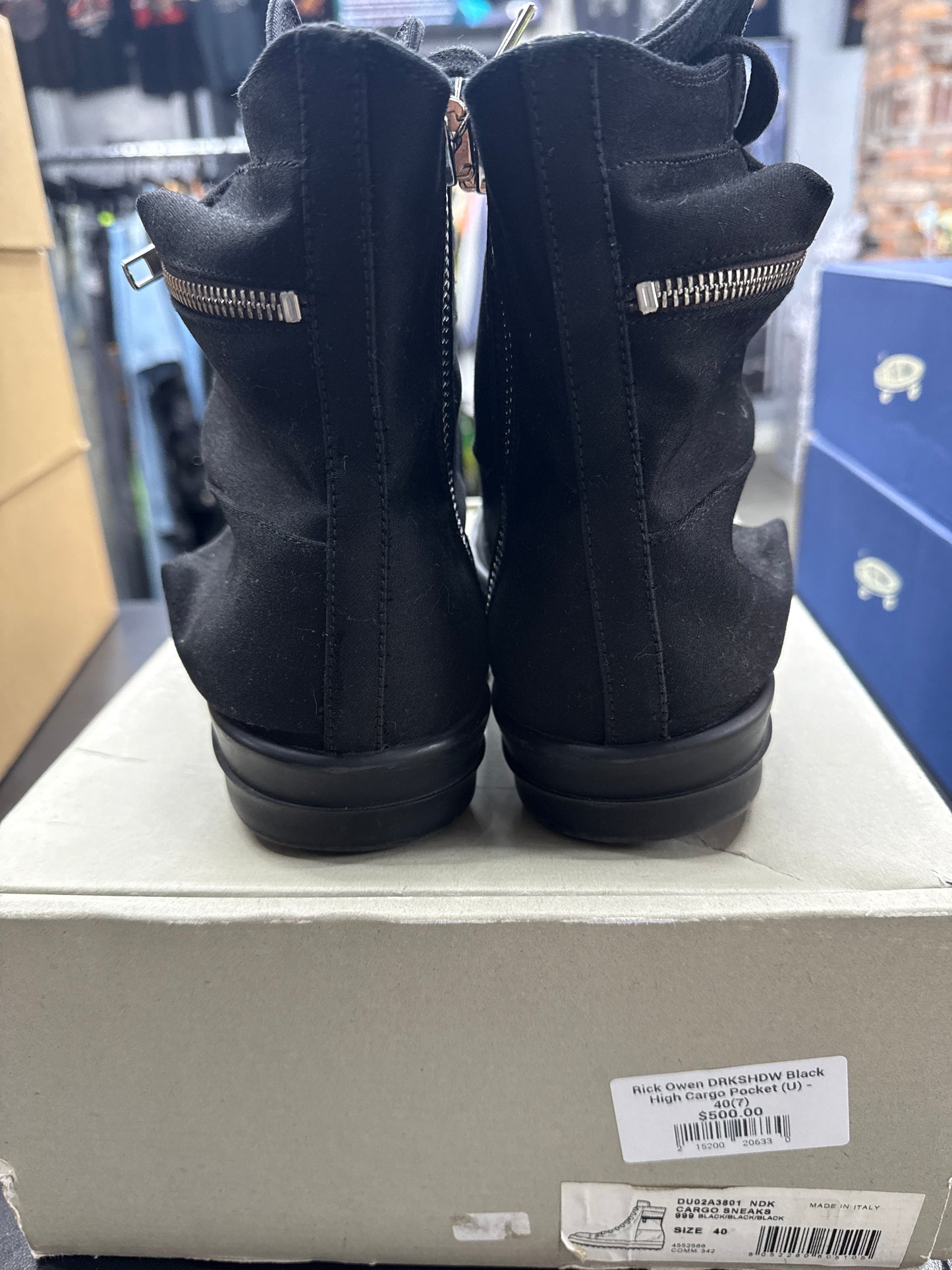 Rick Owen DRKSHDW Black High Cargo Pocket (U) - 40(7)
