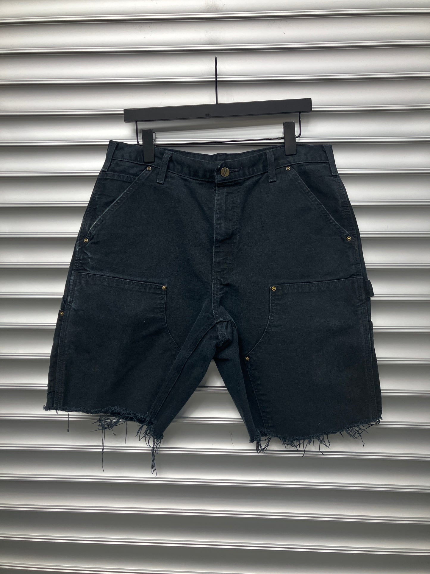Vintage Black Carhartt Double Knee Shorts - 34