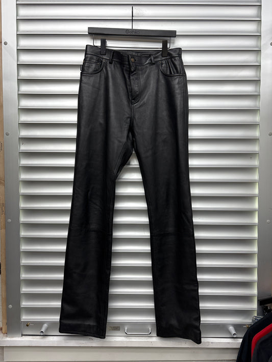 Balenciaga Leather Pants - 54**