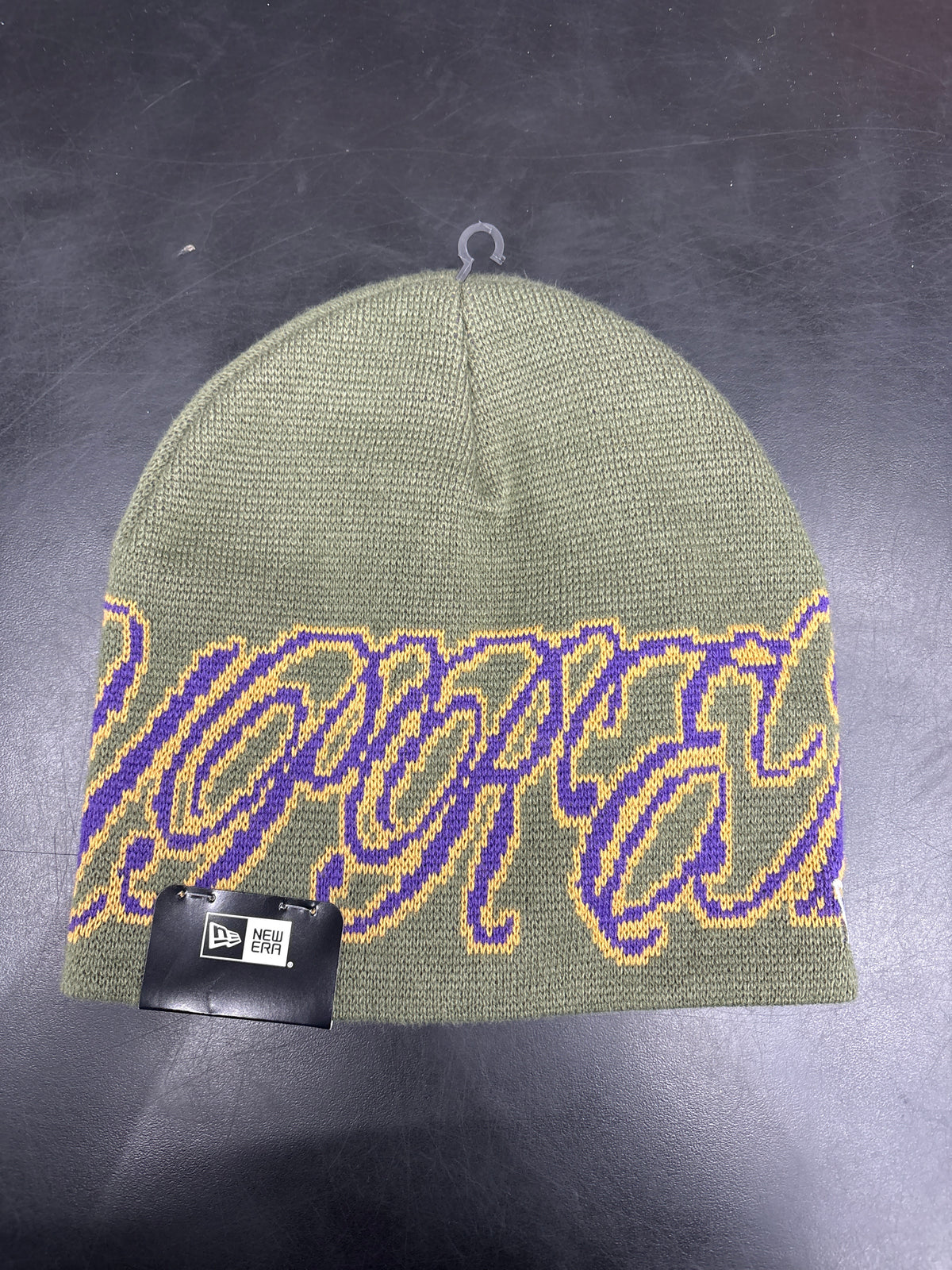 Supreme Green Purple Script Beanie**