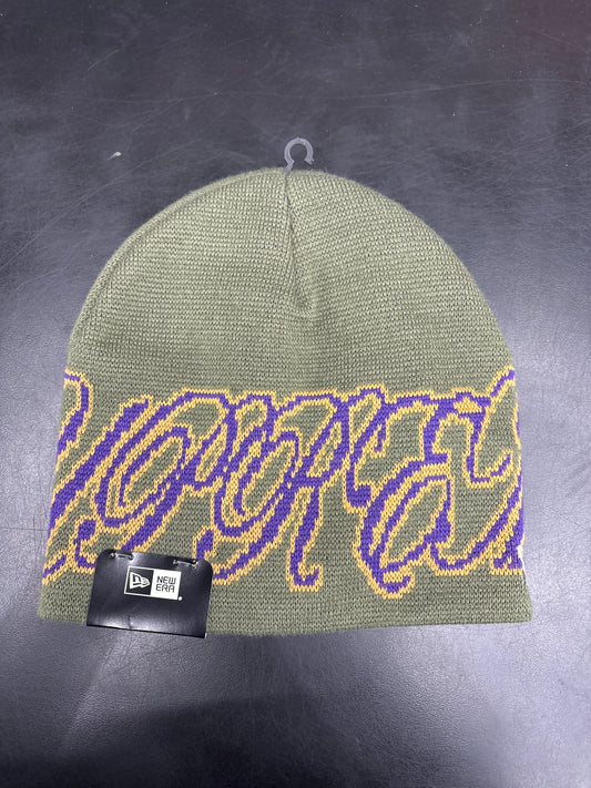 Supreme Green Purple Script Beanie**