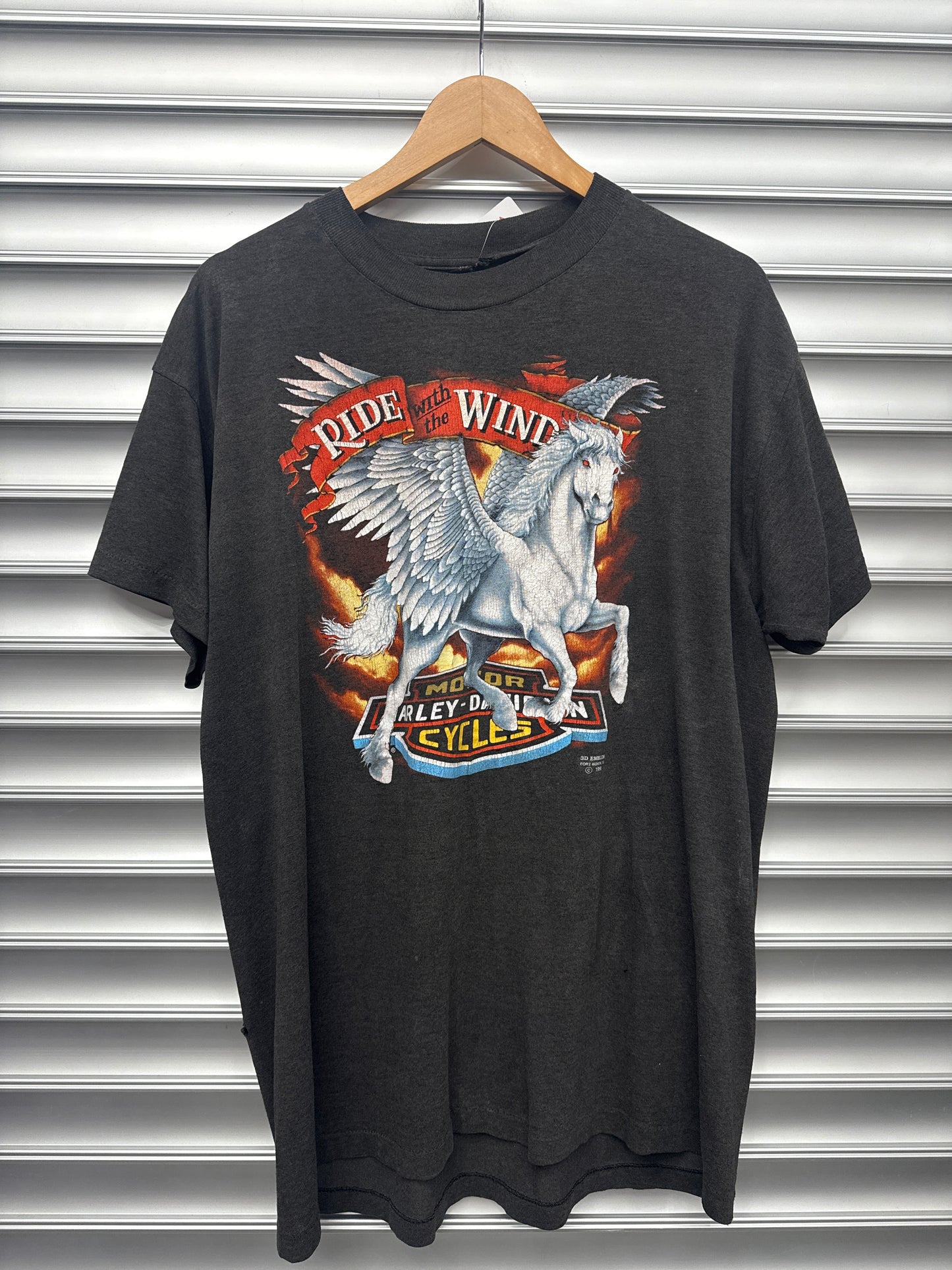 Vintage Ride The Wind Harley Tee - L*