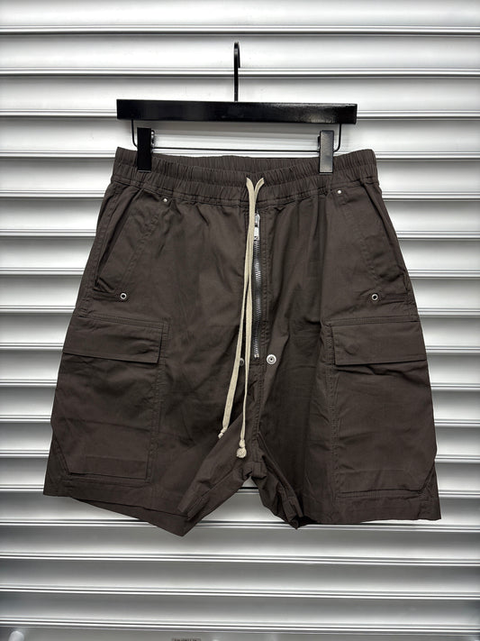 Rick Owens Grey Cargo Nylon Shorts - 52 **