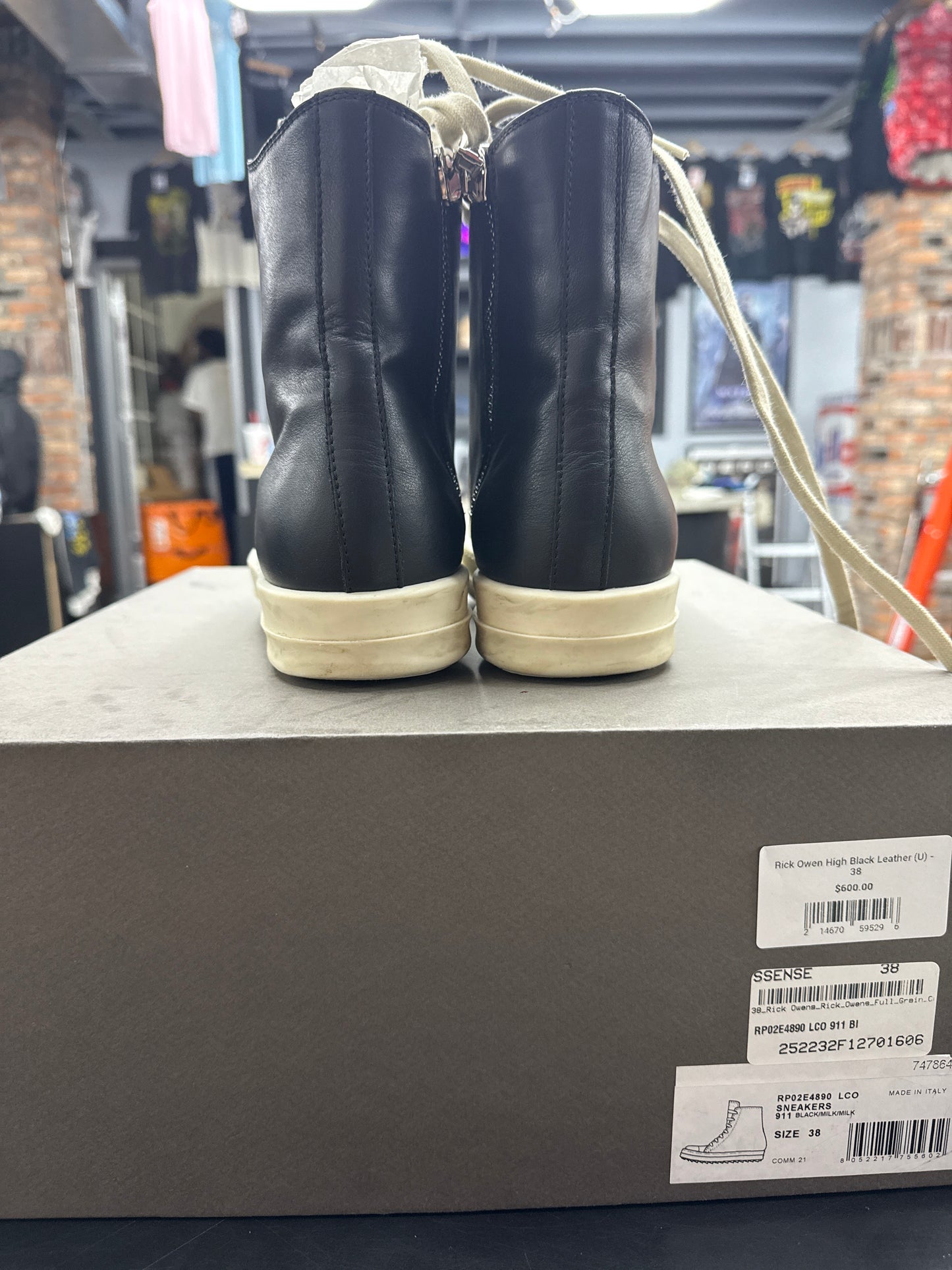 Rick Owen High Black Leather (U) - 38