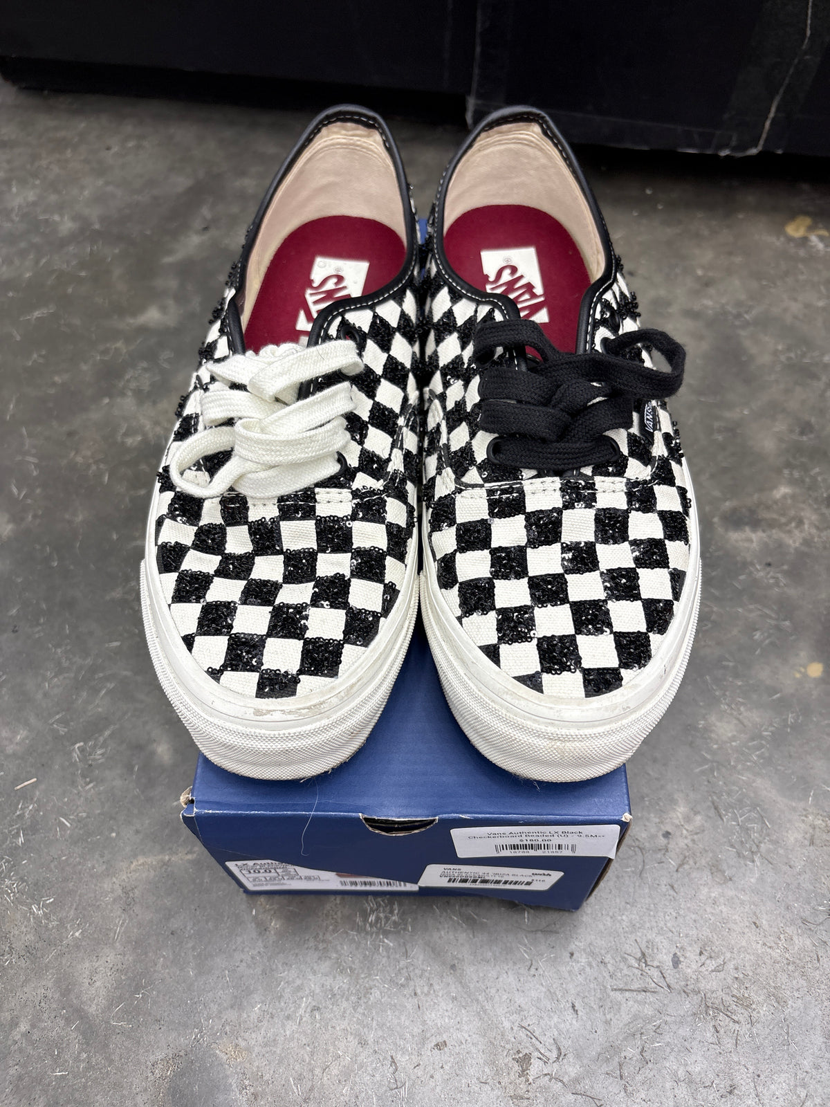 Vans Authentic LX Black Checkerboard Beaded (U) - 9.5M**