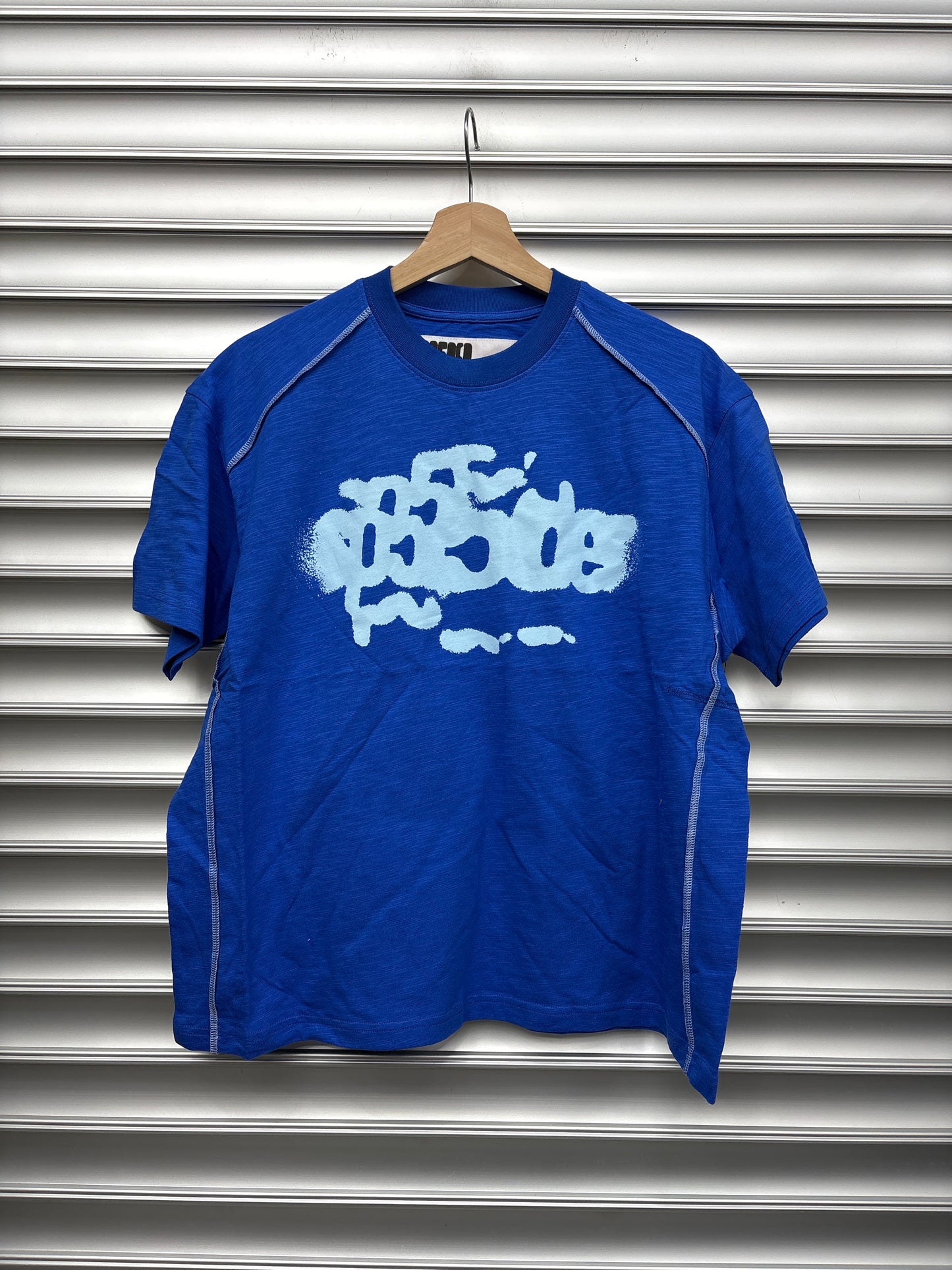 Spider Blue Contrast Stitching Tee - S