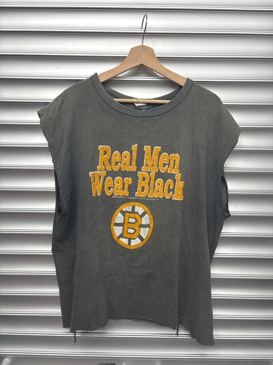 Vintage Real Men Wear Black Tee - XL**