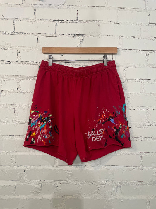 Gallery Dept Red Paint Splatter Shorts - M