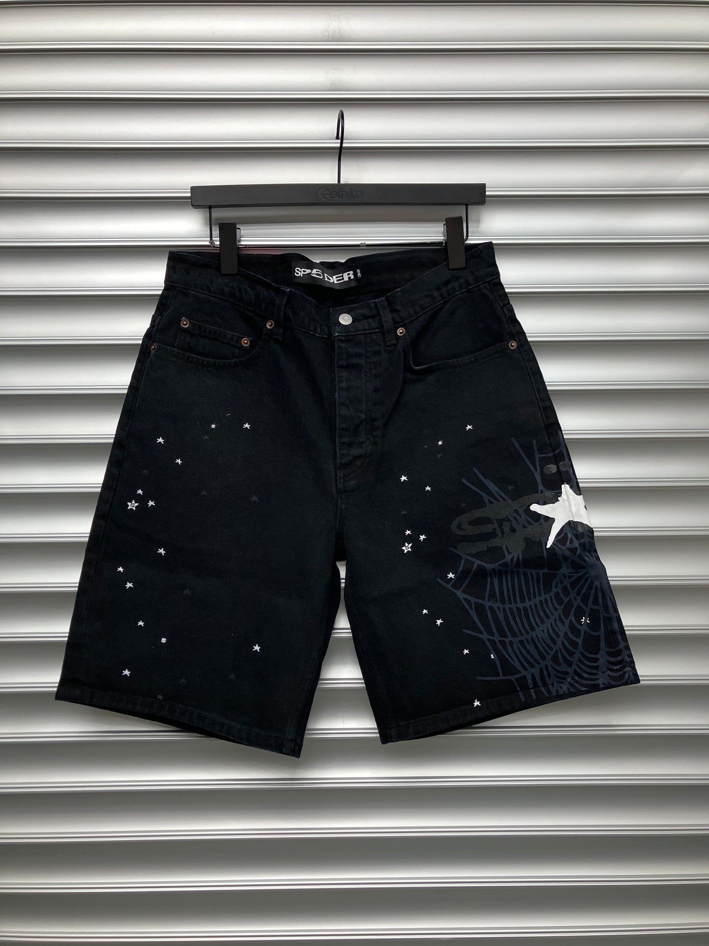 Spider Black Web Shorts - 32