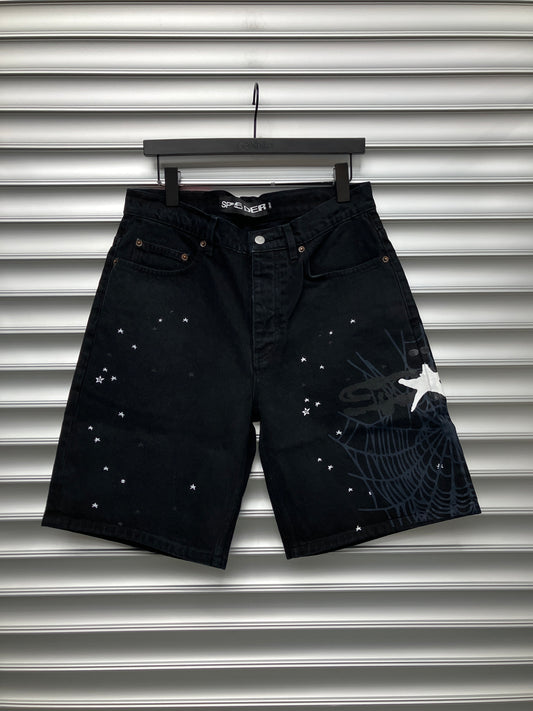 Spider Black Web Shorts - 32