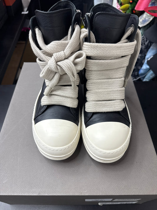 Rick Owen High Top Leather Jumbo Lace (U) - 42.5