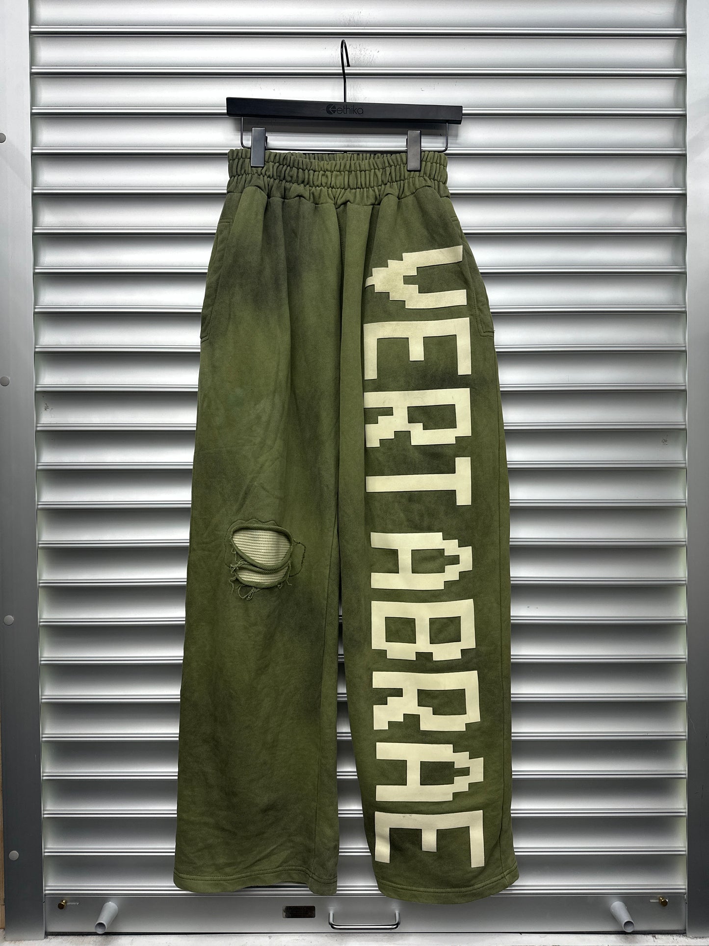 Vertabrae Double Layer Green Sweatpants - L