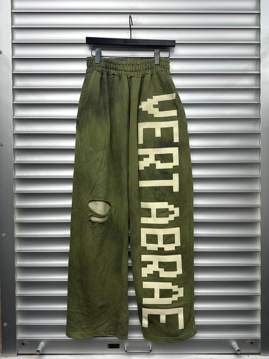 Vertabrae Double Layer Green Sweatpants - L