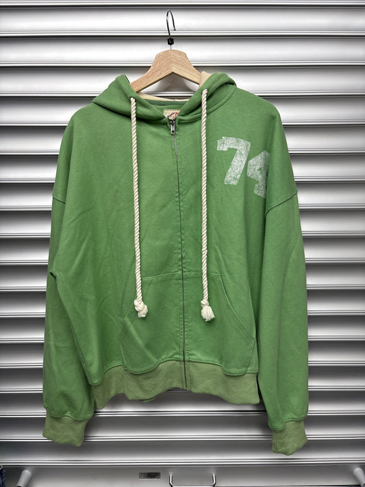 74 Is War Green Thermal Lined Zip Up - L**