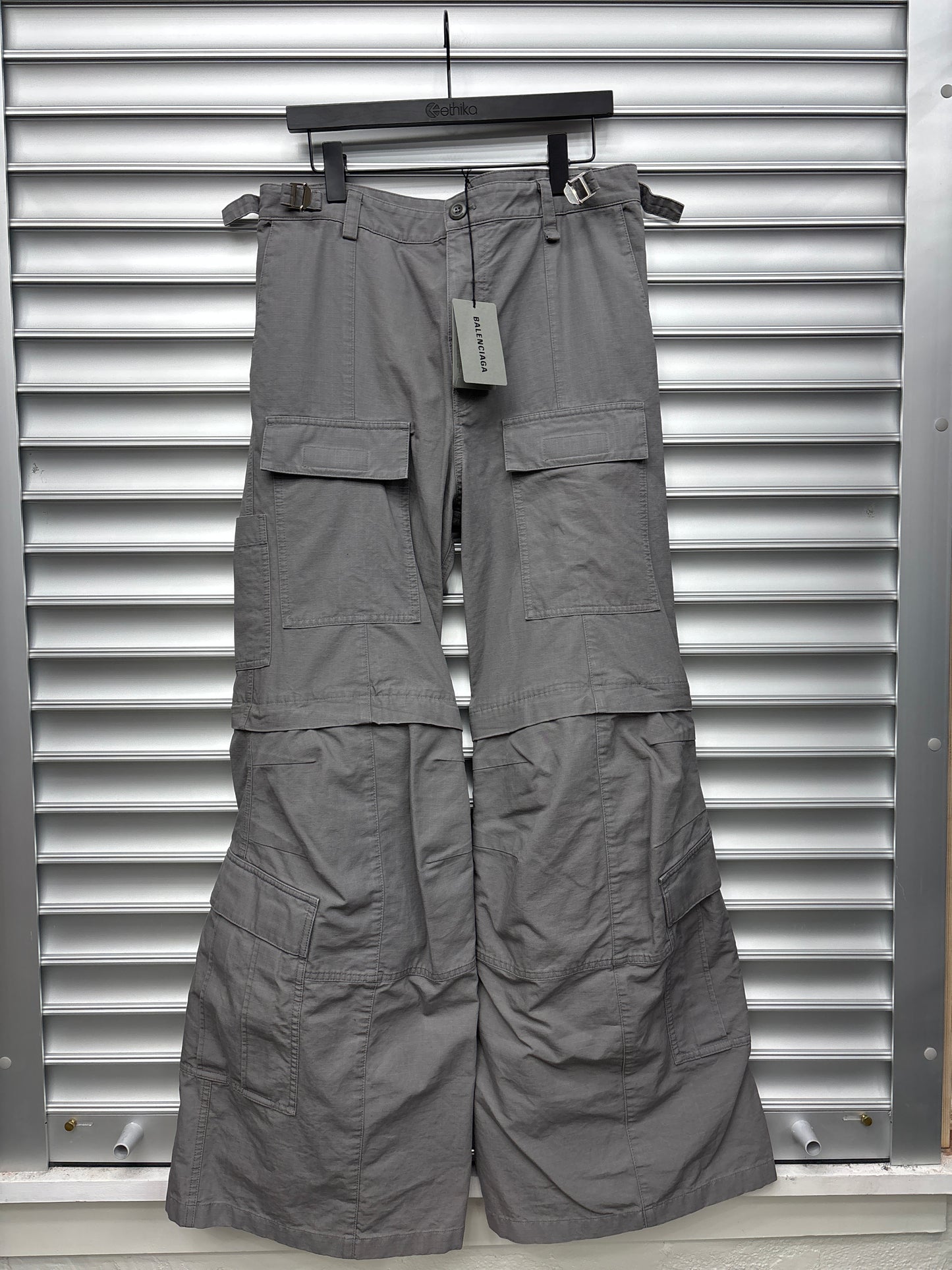 Brand New Grey Balenciaga Flare Cargos - L