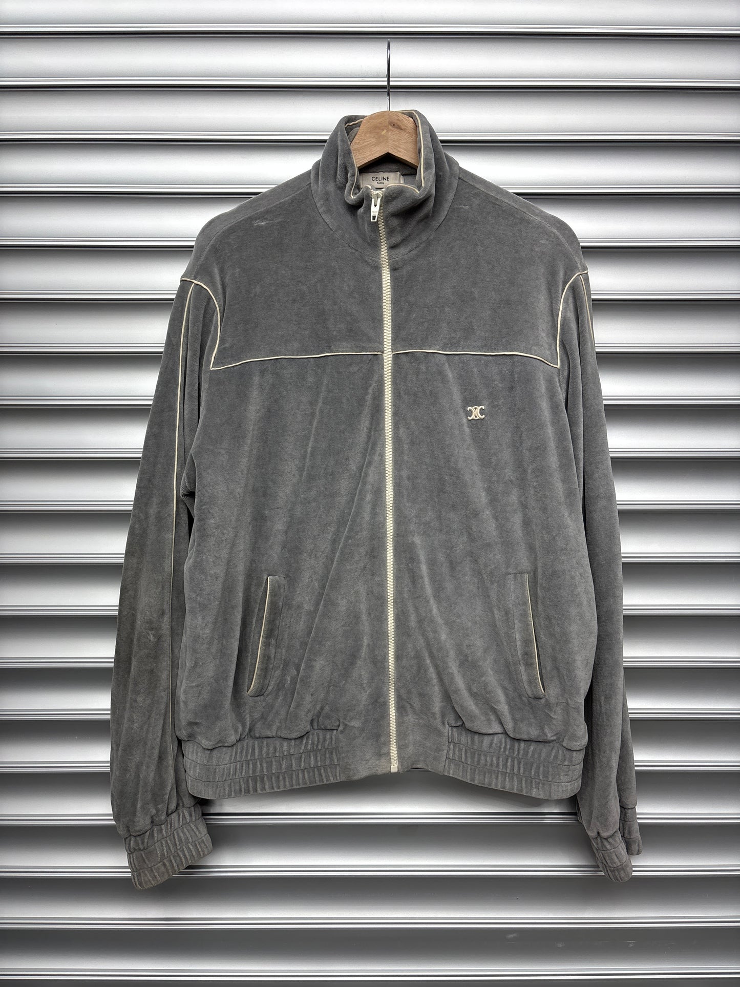 Grey Celine Velour Jacket - M