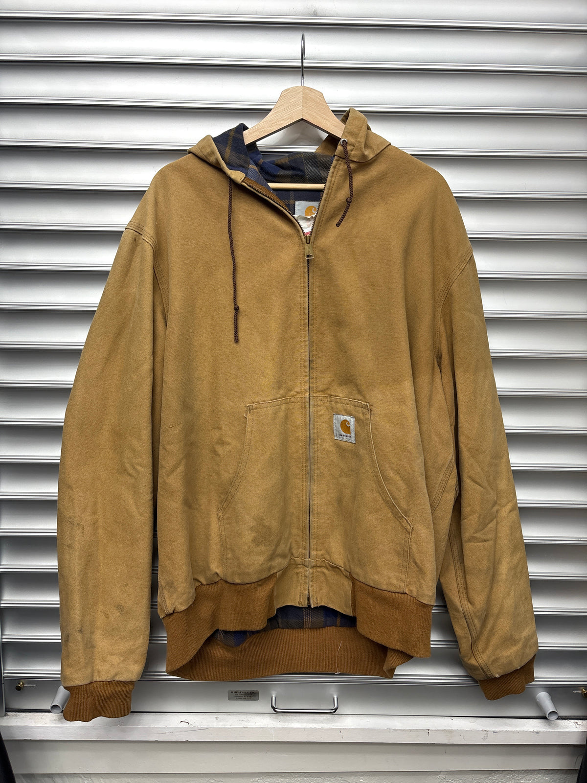 Vintage Carhartt Flannel Lined Hooded Jacket - XL**
