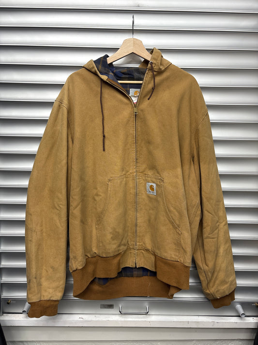 Vintage Carhartt Flannel Lined Hooded Jacket - XL**