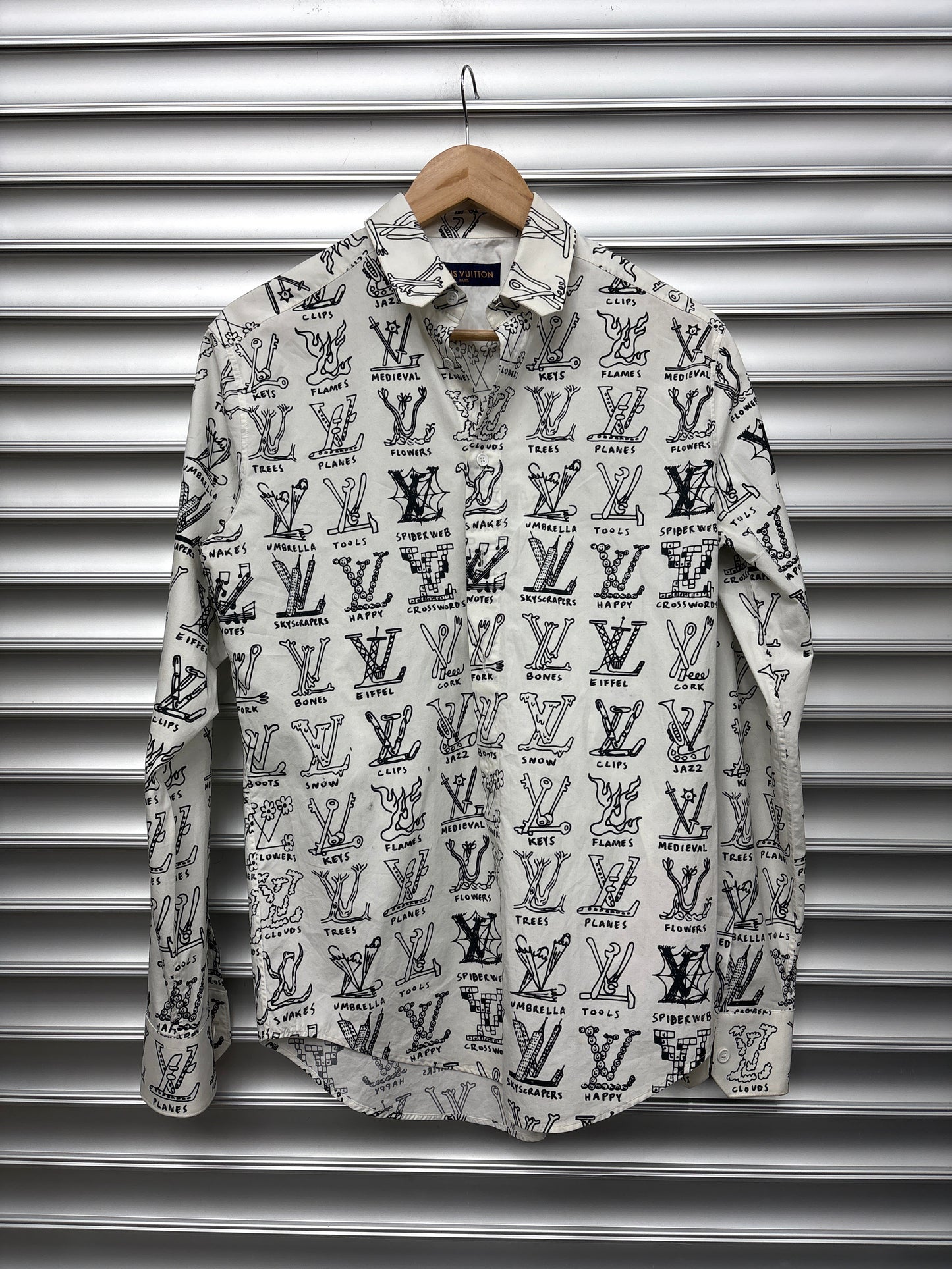 Louis Vuitton Texture Logo Button Up - S