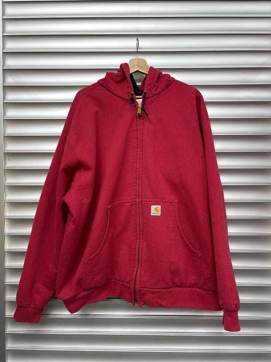 Vintage Red Carhartt Zip Up - 2XL
