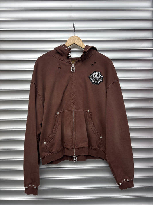 BORC Brown Zip Up Hoodie - S