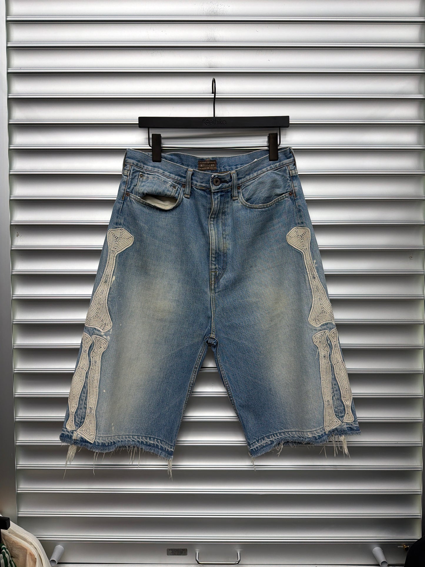 Kapital Light Bone Denim Shorts - 34