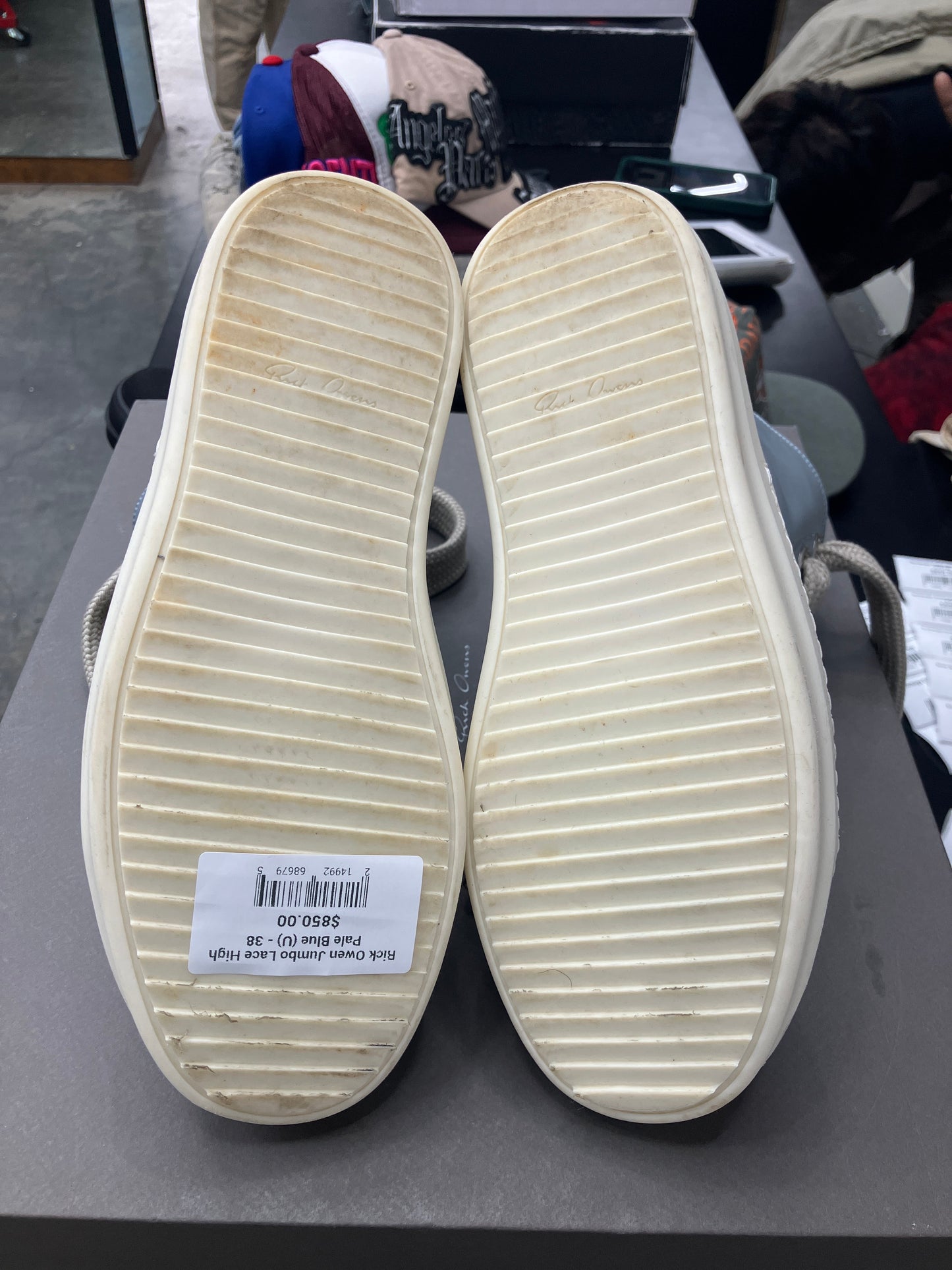 Rick Owen Jumbo Lace High Pale Blue (U) - 38