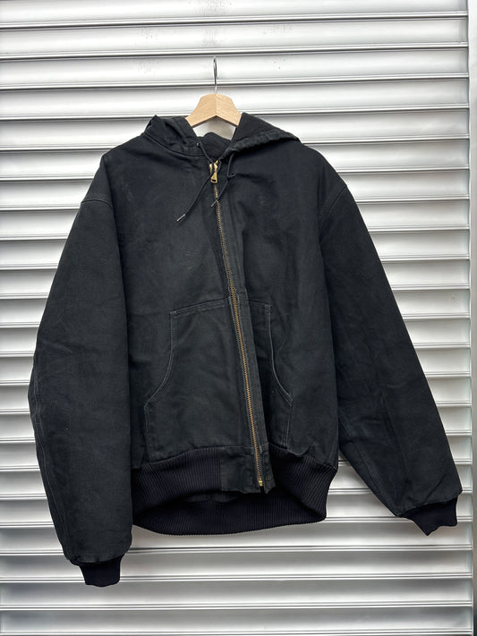 Vintage Black Carhartt Hooded Jacket - L**