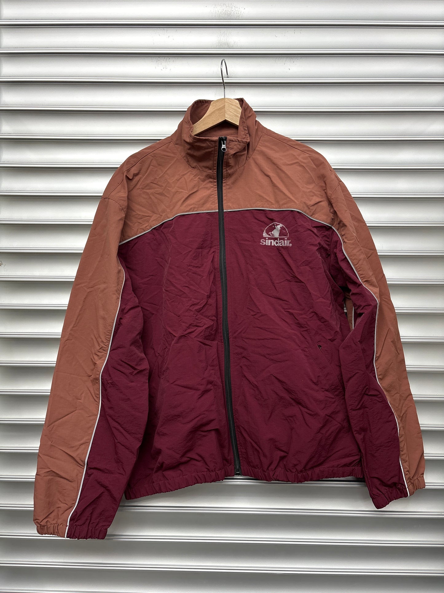 Sinclair Burgundy Brown Track Jacket - L