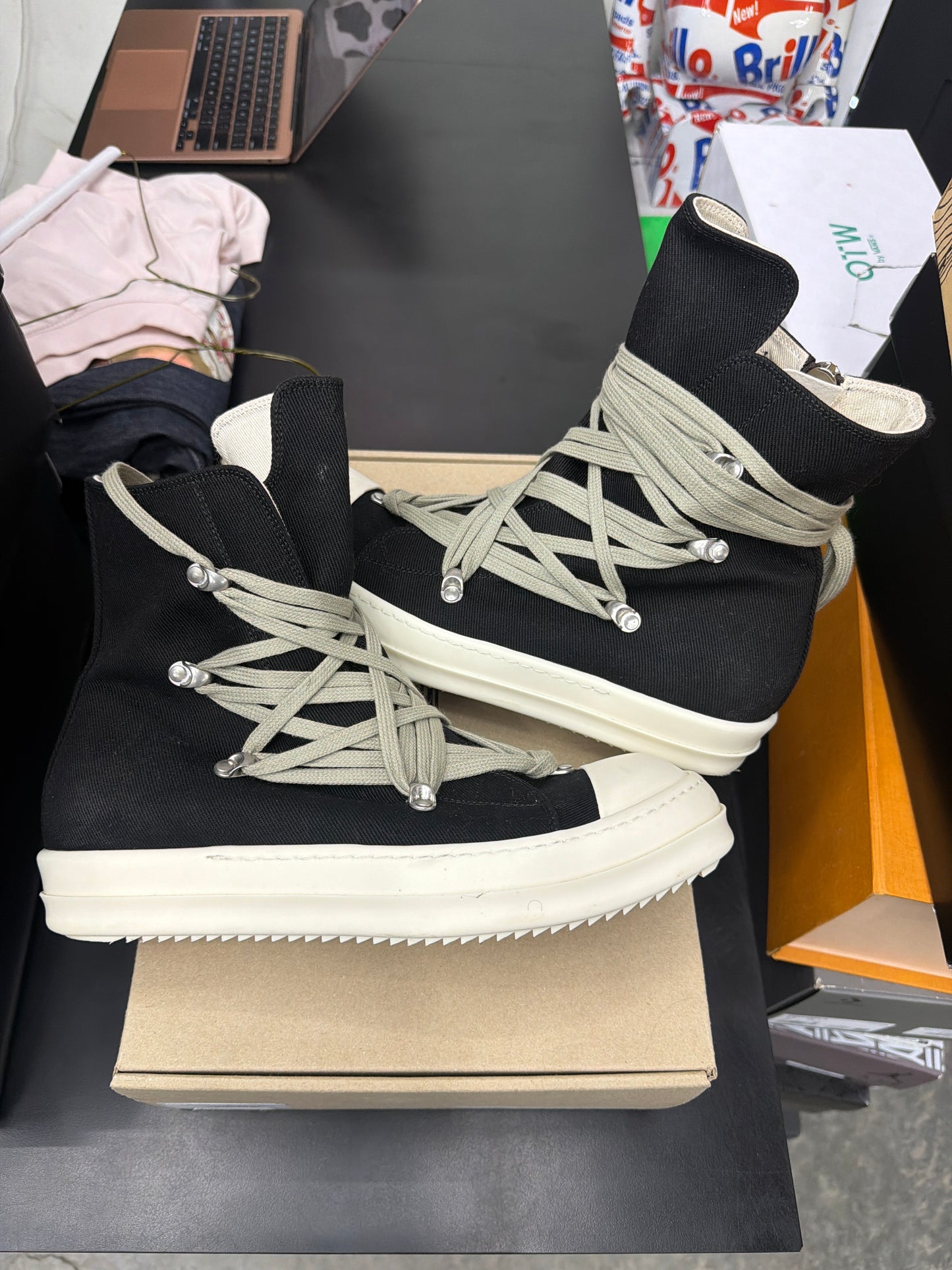 Rick Owen DRKSHDW Megalace Black (U) - 42(9)