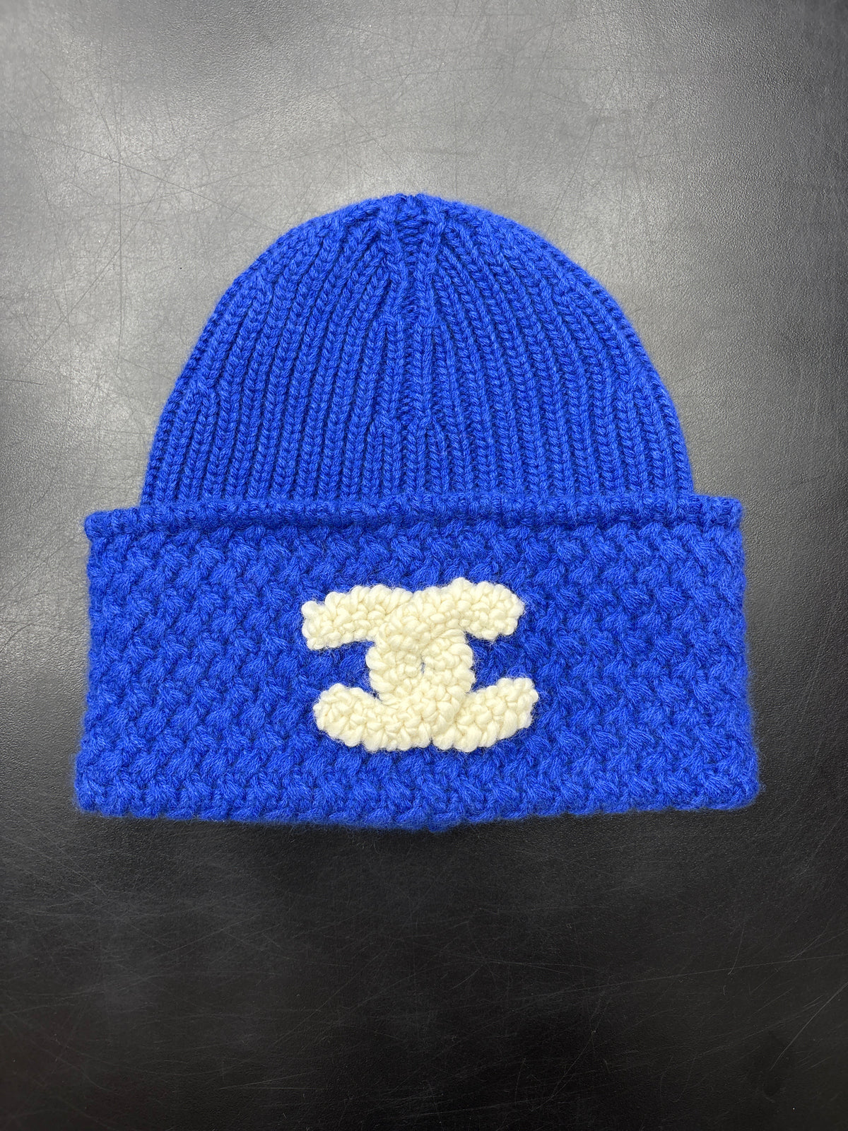 Chanel Blue Knit Beanie**