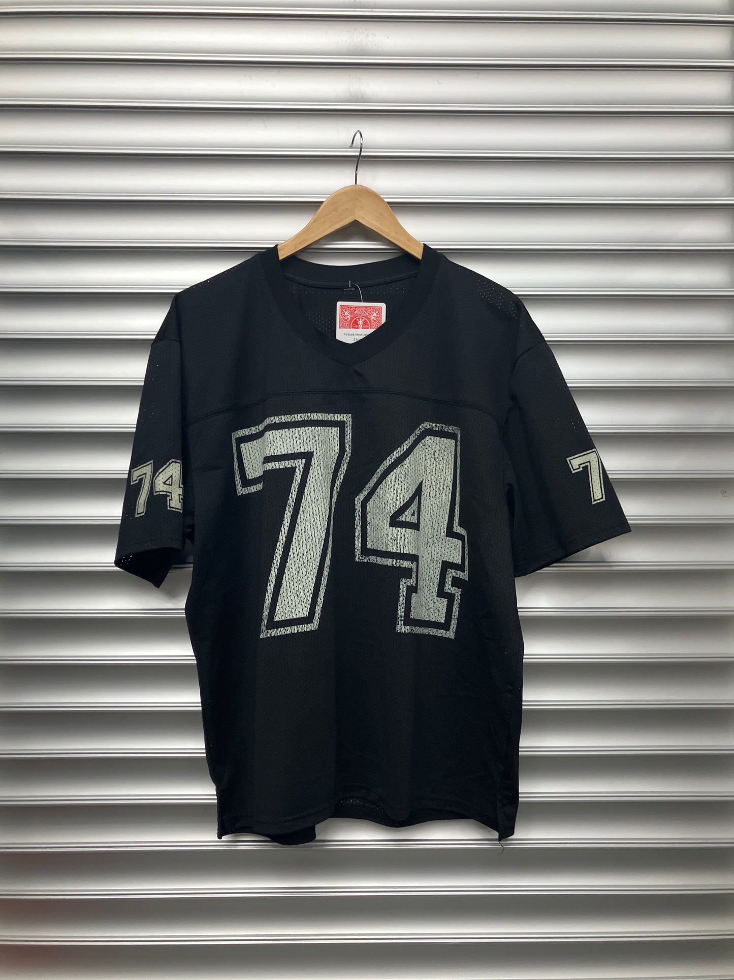 74 Black Mesh Jersey - L