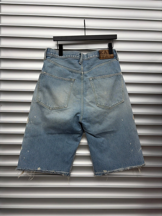Kapital Light Wash Bone Shorts - 34