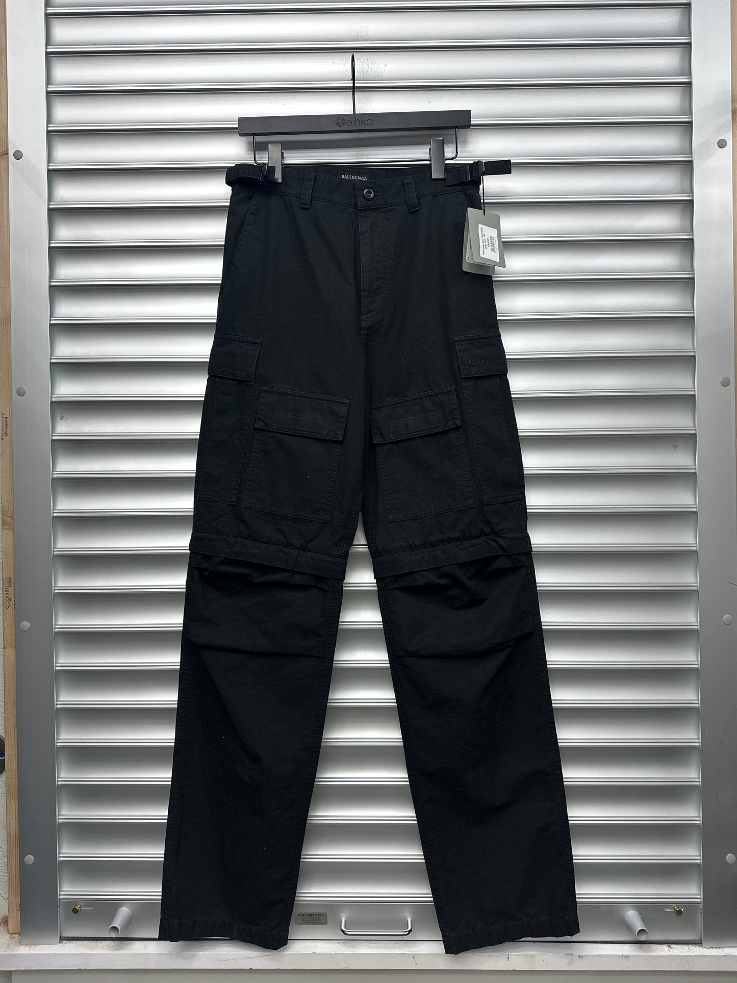 Balenciaga Black Convertible Cargo Pant - XXS