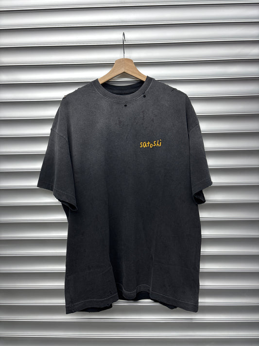 Satoshi Yellow Letters Tee - L