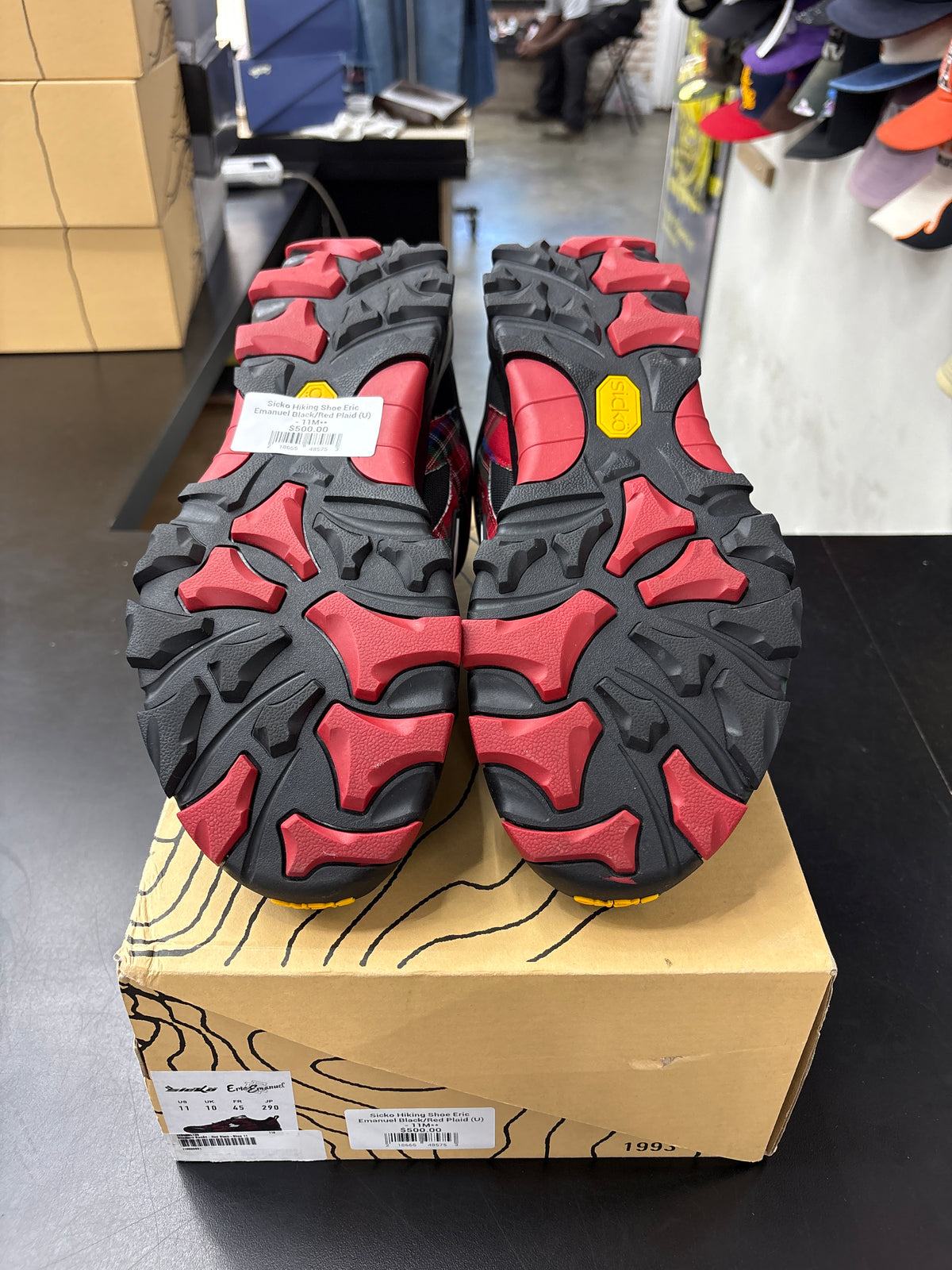 Sicko Hiking Shoe Eric Emanuel Black/Red Plaid (U) - 11M**