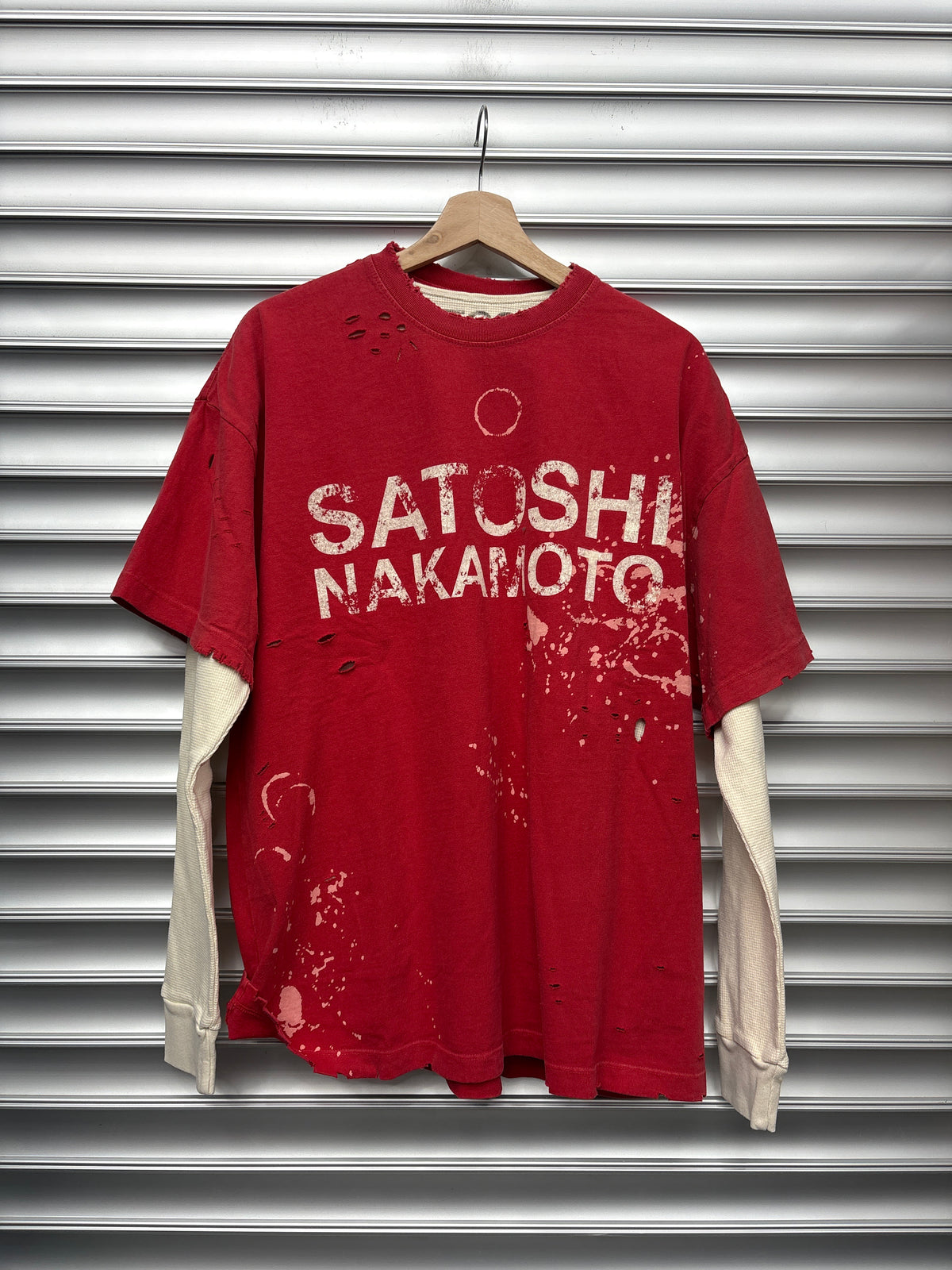 Satoshi Nakamoto Red Thermal Long Sleeve - L **