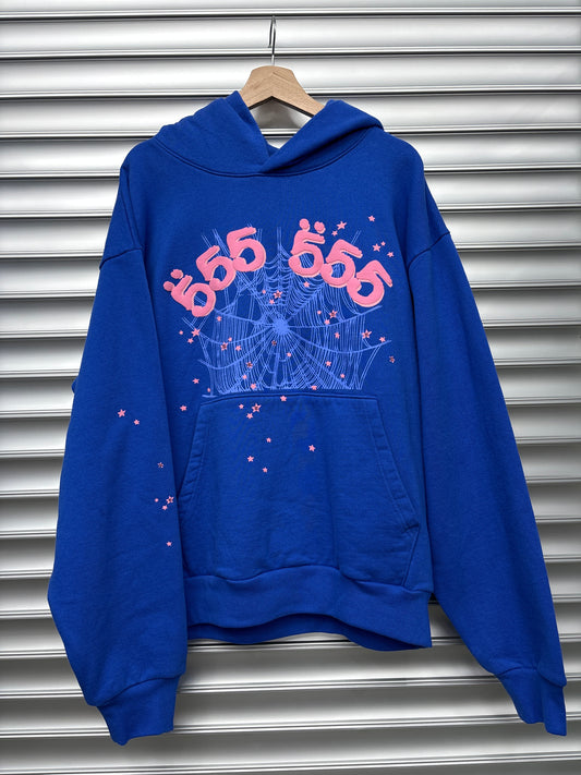 Spider Blue Pink Hoodie - XL**