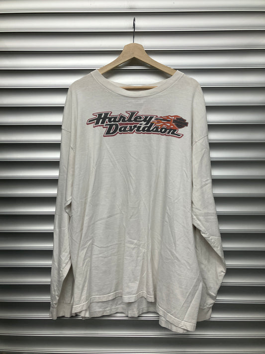 Vintage White Harley Flame Tee - XXL