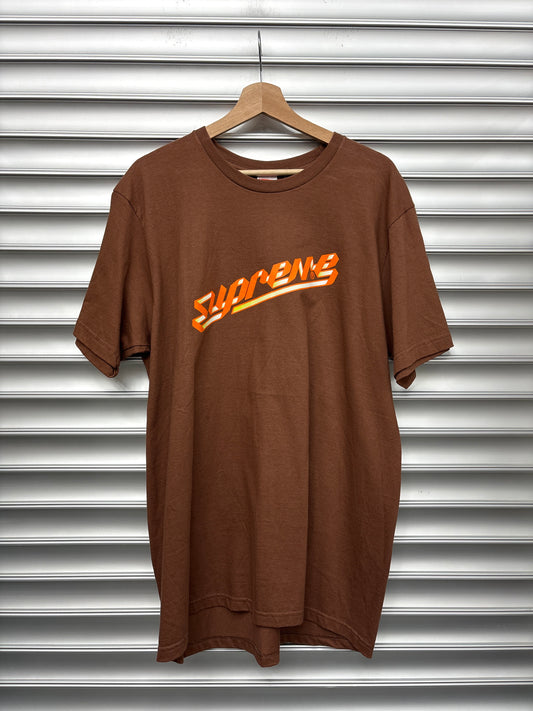 Supreme Brown Orange Logo Tee - L**