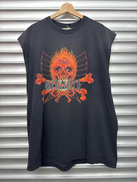 Metallica Skull Flame Cutoff Tee - XL