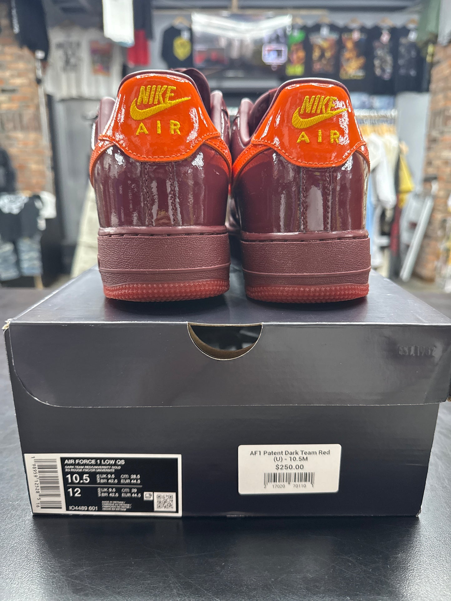 AF1 Patent Dark Team Red (U) - 10.5M