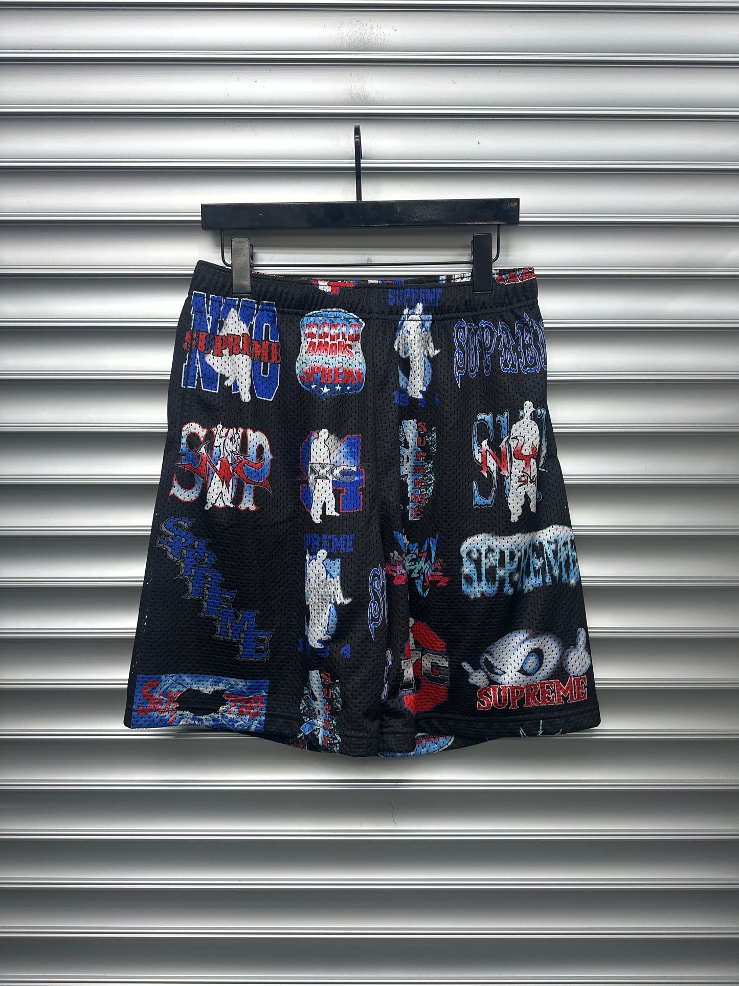 Supreme Blue Logo Mesh Shorts - S