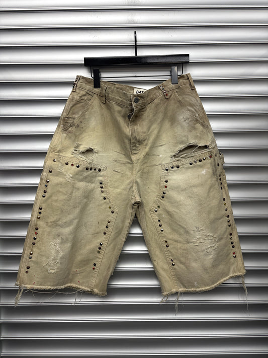 Satoshi Nakamoto Jewel Studded Tan Double Knees - 34**