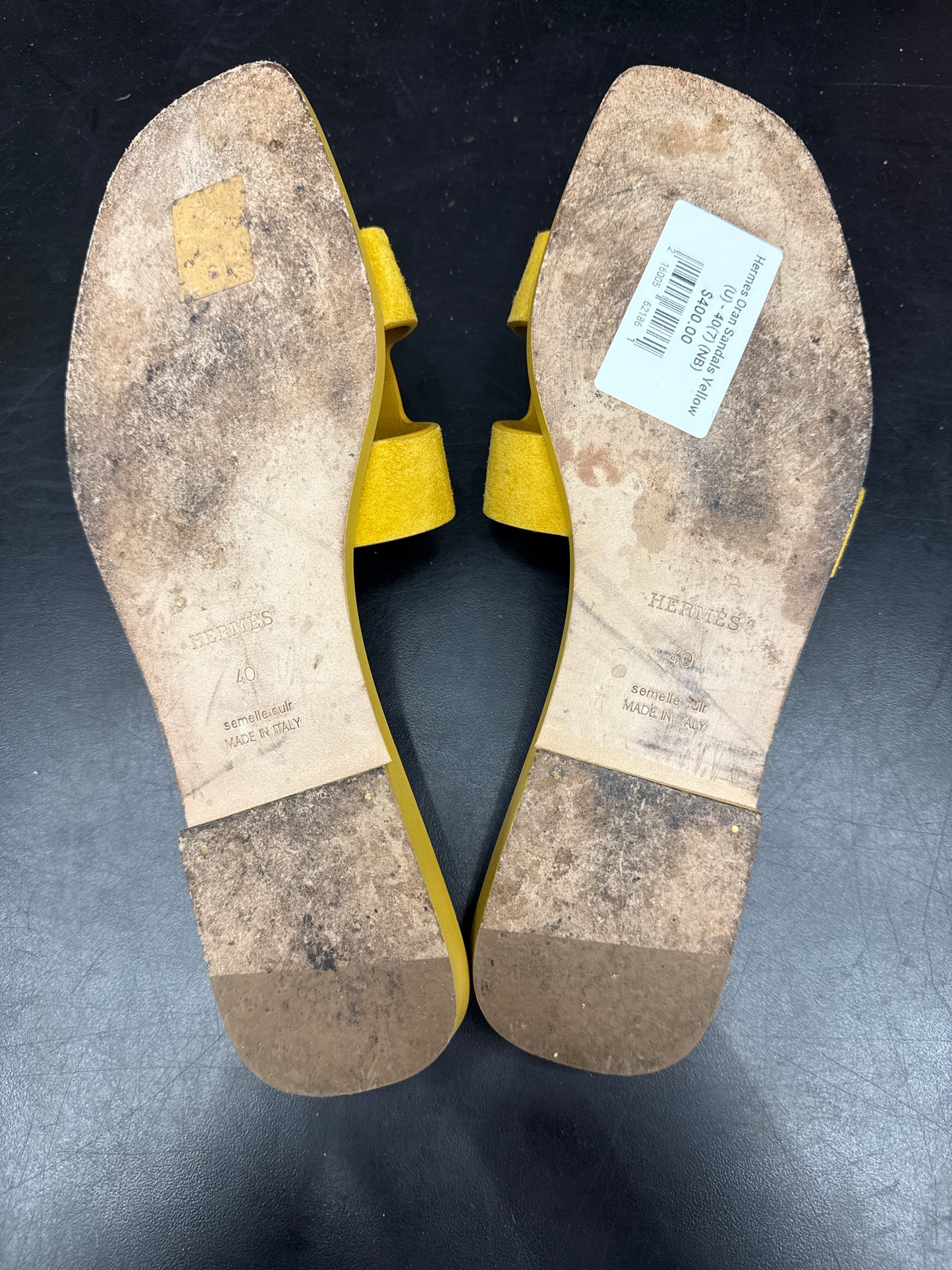 Hermes Oran Sandals Yellow (U) - 40(7) (NB)
