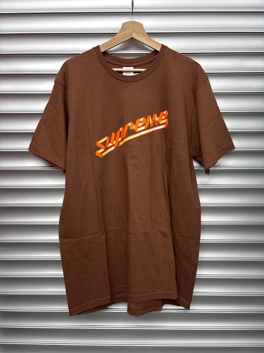 Supreme Brown Orange Logo Tee - L