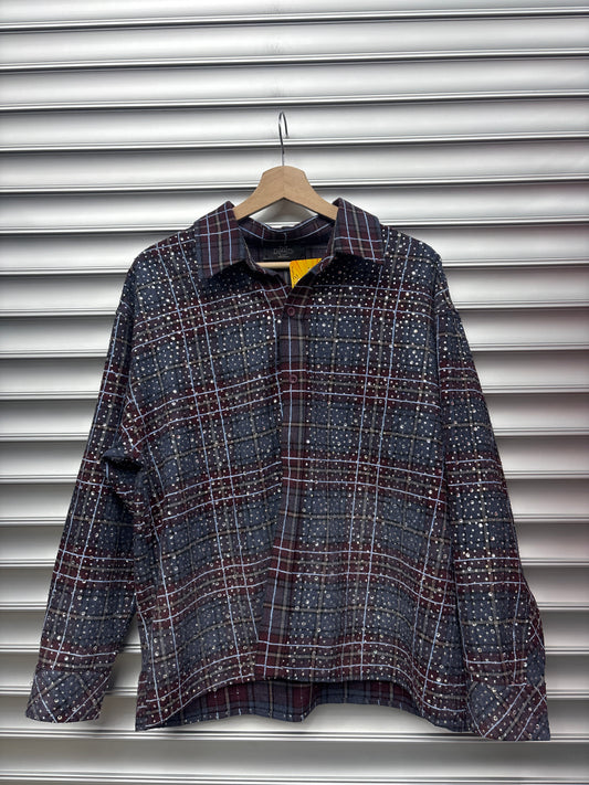 HMDD Navy Rhinestone Flannel - Medium