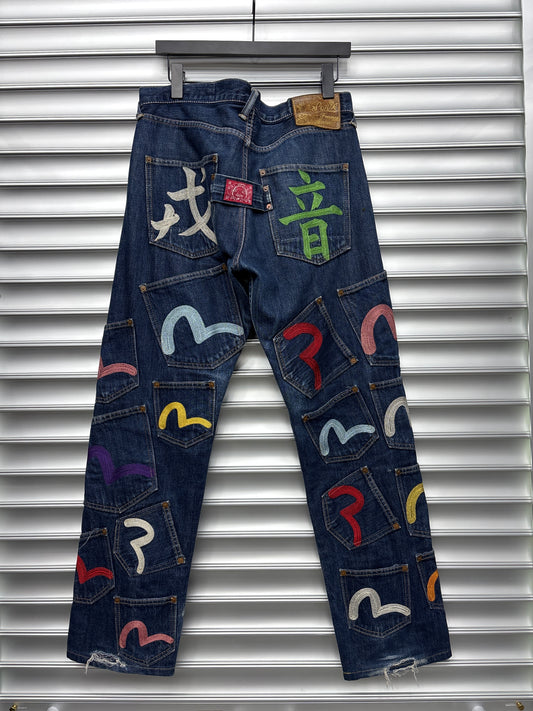 Evisu Embroidered Multi Pocket Denim - 32
